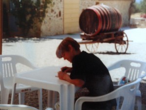 1996, quelque part en Toscane, entrain d'écrire...